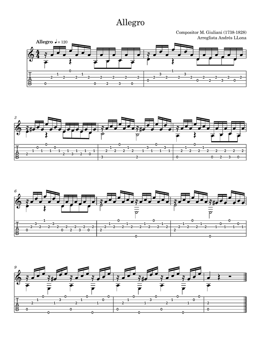 Allegro Allegro Acoustic Guitar scores gallery preview page 1