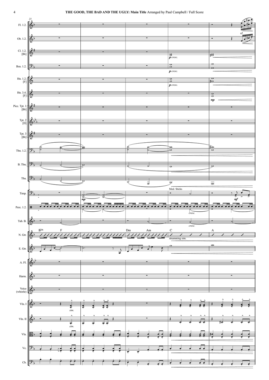 The Good, The Bad And The Ugly (Main Title) Full Orchestra scores gallery preview page 4