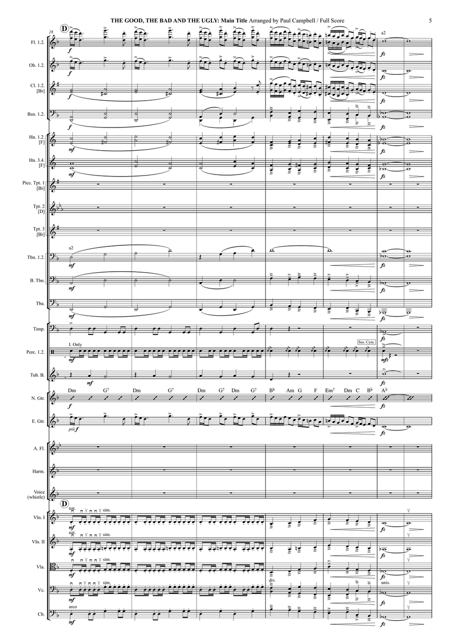 The Good, The Bad And The Ugly (Main Title) Full Orchestra scores gallery preview page 5