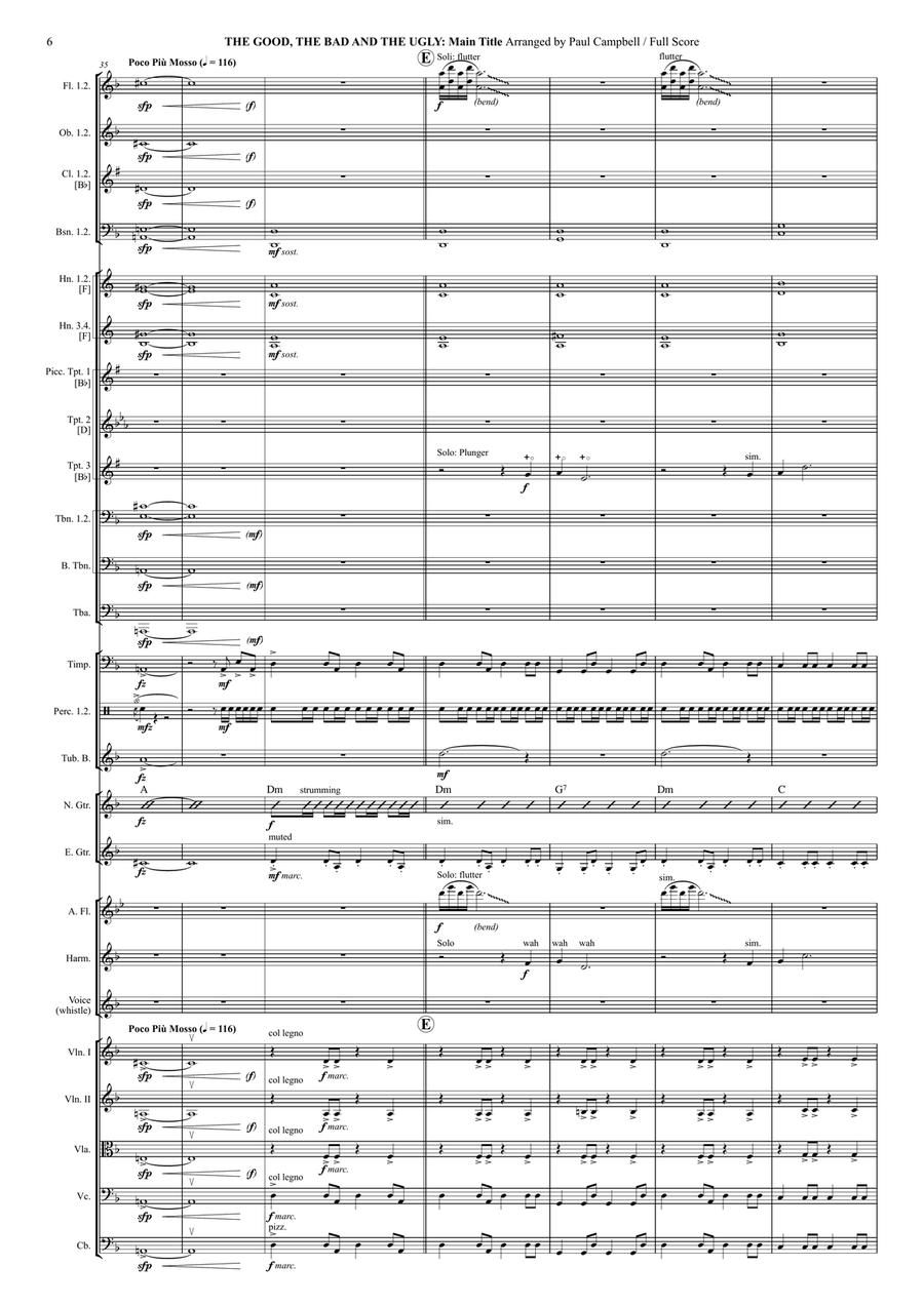 The Good, The Bad And The Ugly (Main Title) Full Orchestra scores gallery preview page 6