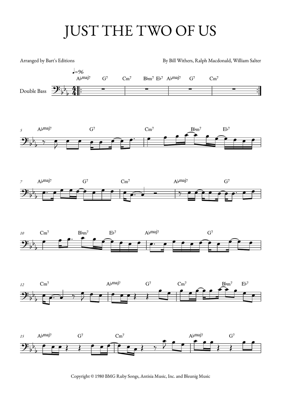Just The Two Of Us Just The Two Of Us Double Bass scores gallery preview page 1