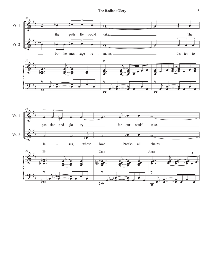 The Radiant Glory (Unison choir) Unison Choir scores gallery preview page 5