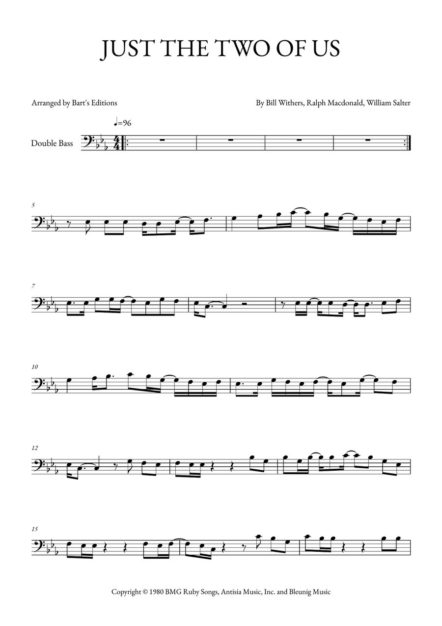 Just The Two Of Us Just The Two Of Us Double Bass scores gallery preview page 1