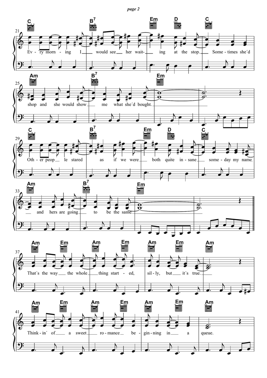 Bus Stop Piano, Vocal scores gallery preview page 2