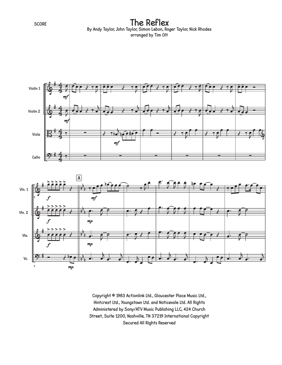 The Reflex The Reflex String Quartet scores gallery preview page 1