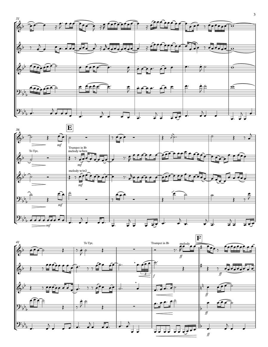Close Your Eyes Close Your Eyes Brass Quintet scores gallery preview page 3