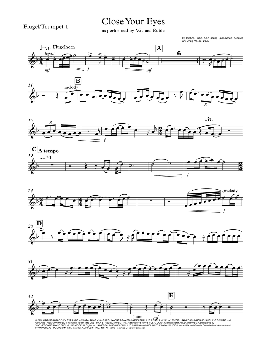 Close Your Eyes Close Your Eyes Brass Quintet scores gallery preview page 5