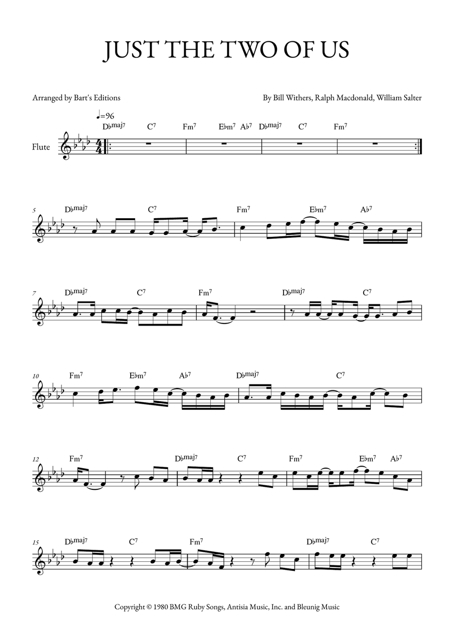Just The Two Of Us Just The Two Of Us Flute Solo scores gallery preview page 1