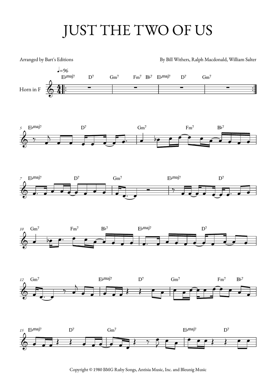 Just The Two Of Us Just The Two Of Us Horn Solo scores gallery preview page 1