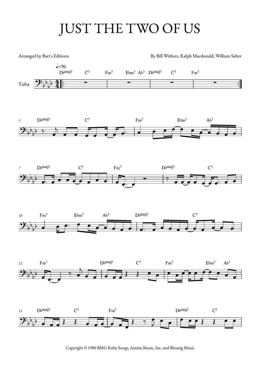 Just The Two Of Us Just The Two Of Us Tuba scores gallery preview page 1