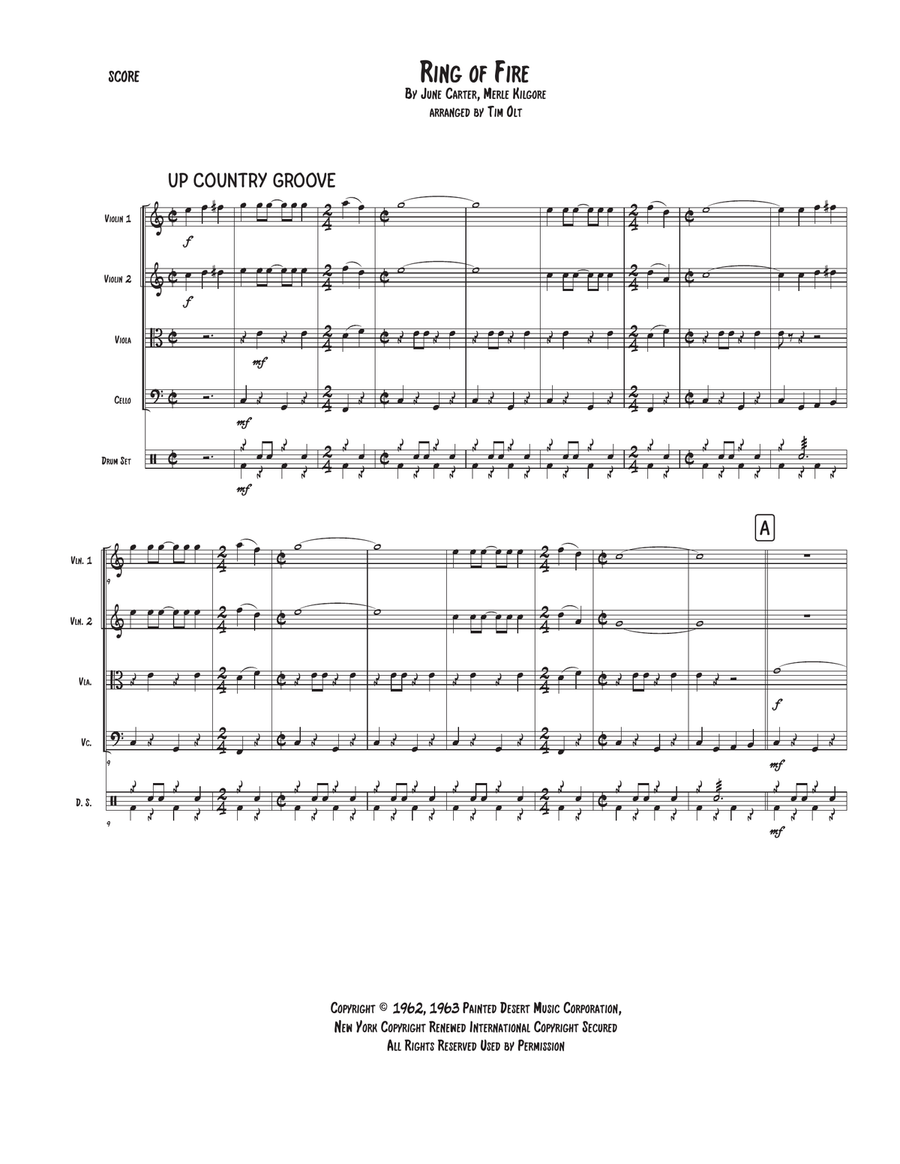 Ring Of Fire Ring Of Fire String Quartet scores gallery preview page 1