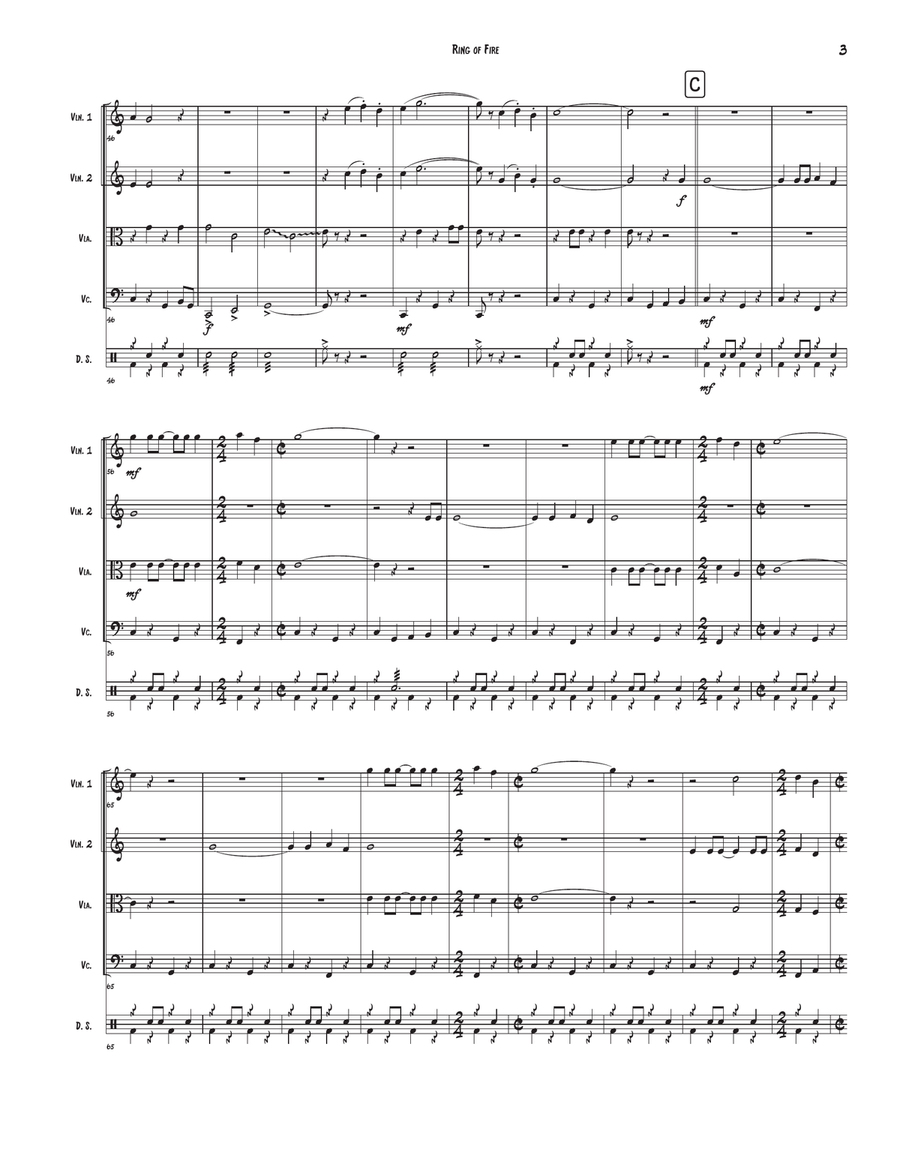Ring Of Fire Ring Of Fire String Quartet scores gallery preview page 3