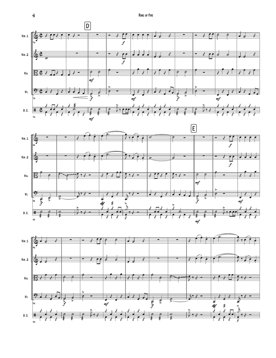 Ring Of Fire Ring Of Fire String Quartet scores gallery preview page 4