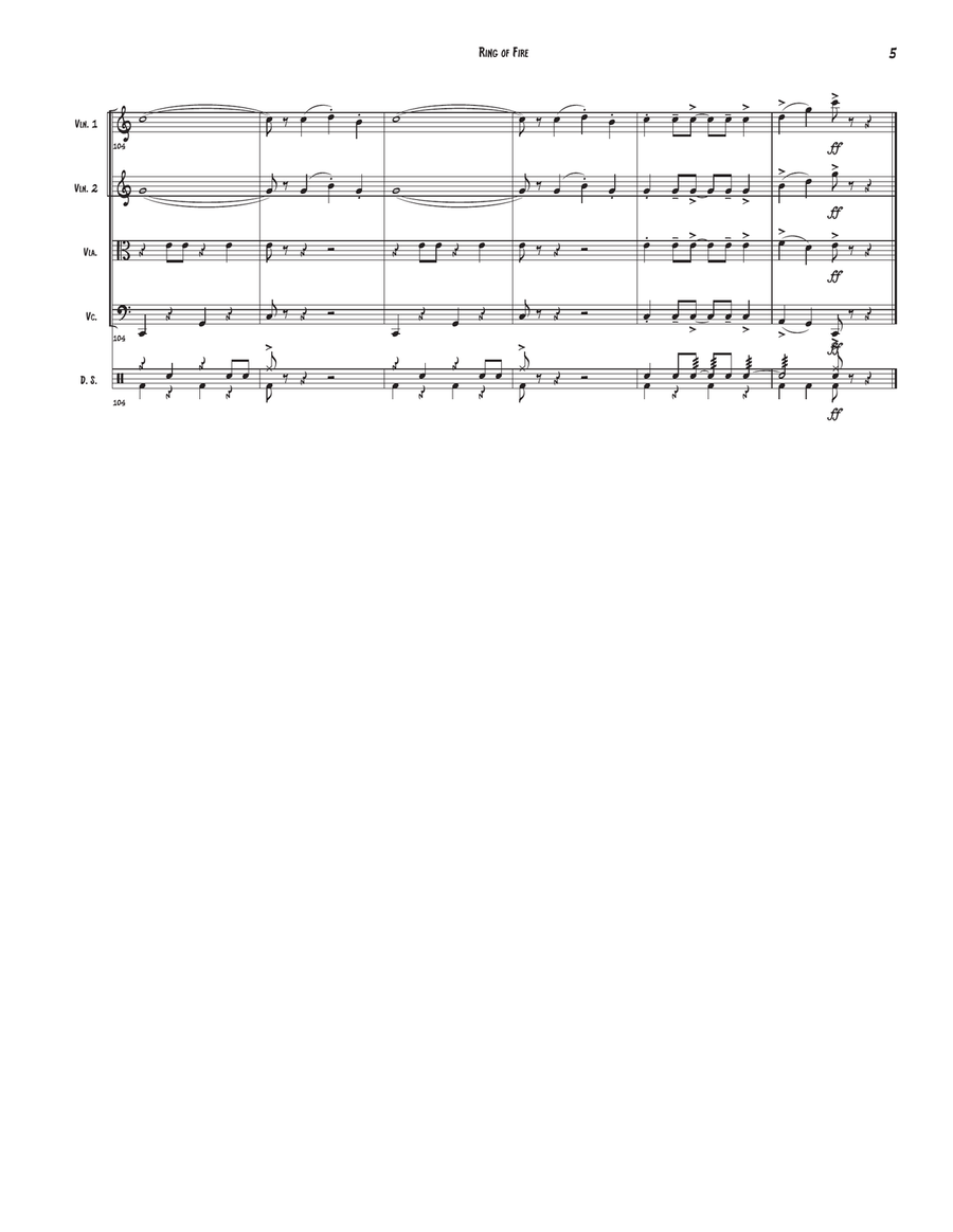 Ring Of Fire Ring Of Fire String Quartet scores gallery preview page 5