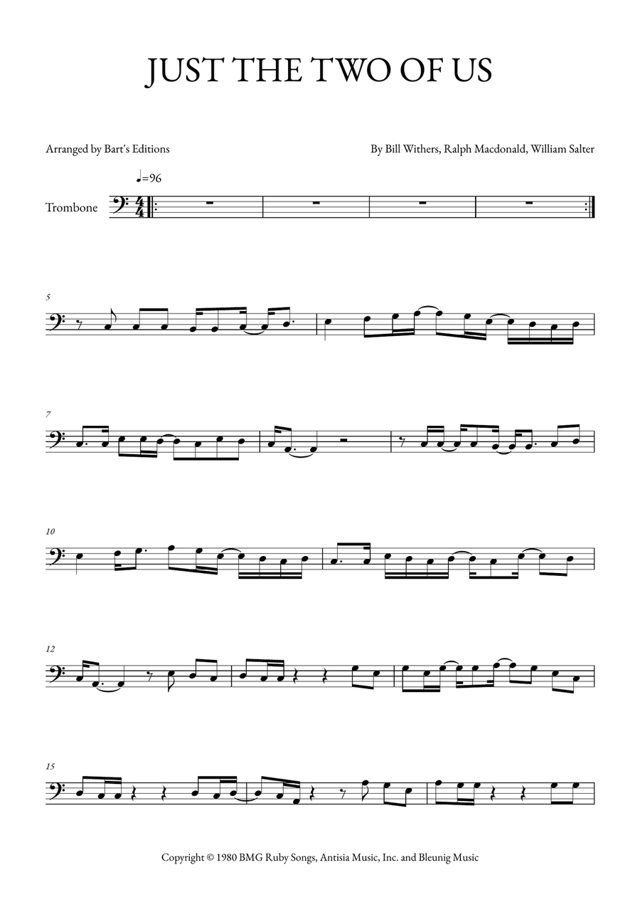 Just The Two Of Us Just The Two Of Us Trombone Solo scores gallery preview page 1