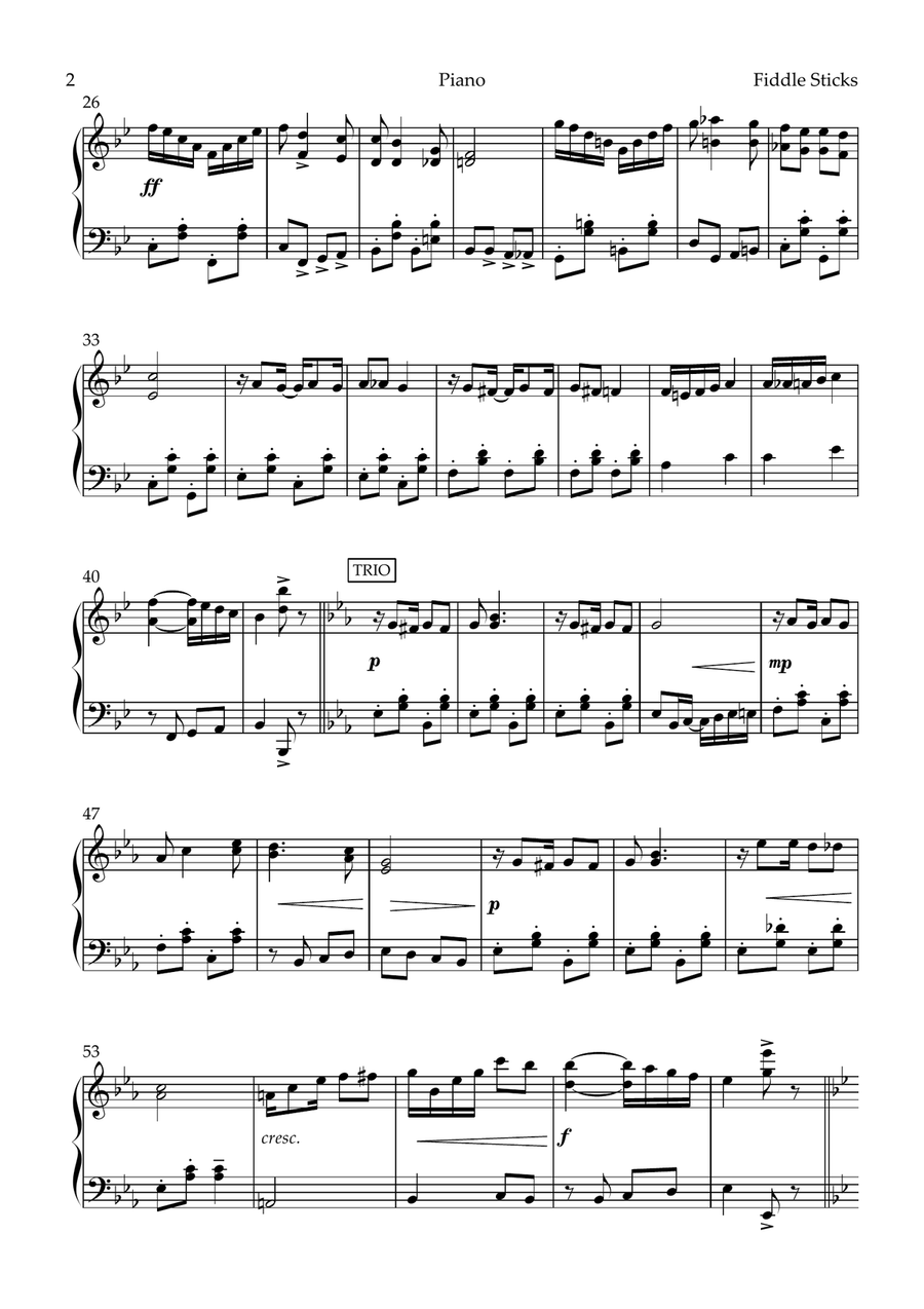 Fiddle Sticks Piano Solo scores gallery preview page 2