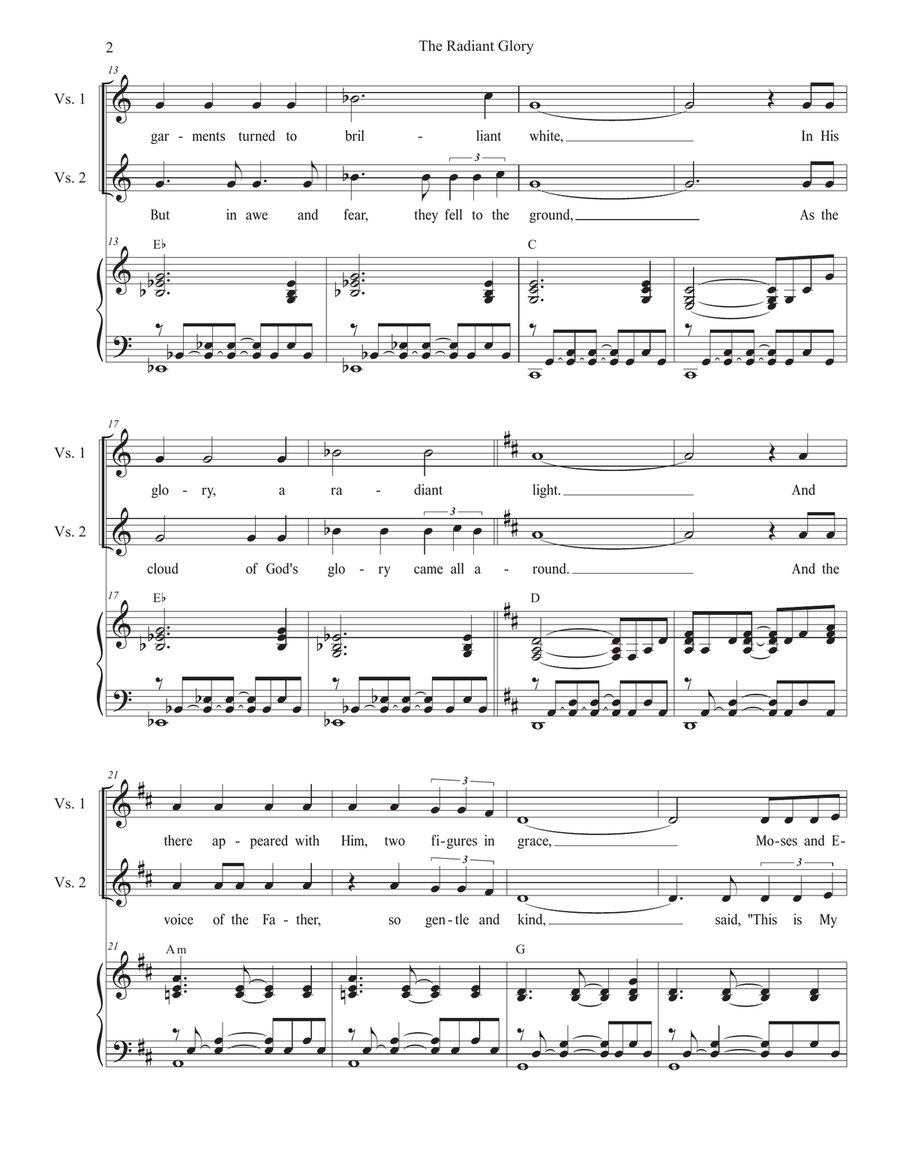 The Radiant Glory (SAB) 3-Part scores gallery preview page 2