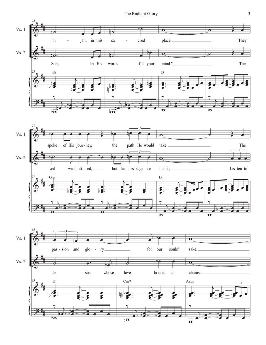The Radiant Glory (SAB) 3-Part scores gallery preview page 3