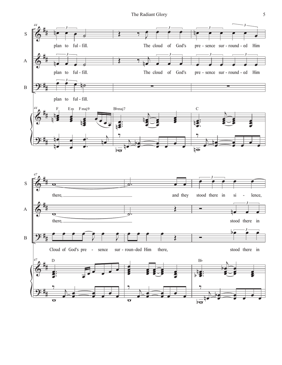 The Radiant Glory (SAB) 3-Part scores gallery preview page 5
