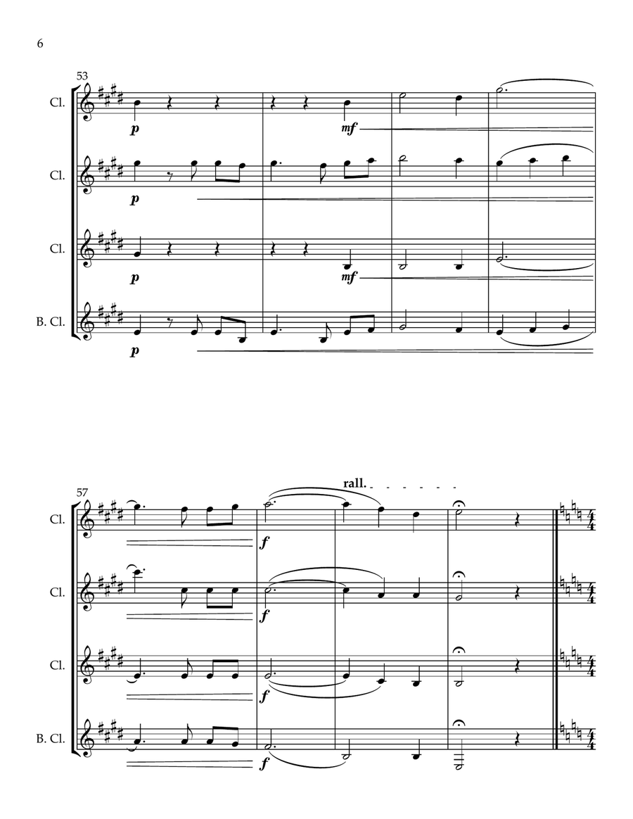 Three Shakespeare Chorales Clarinet Quartet scores gallery preview page 6