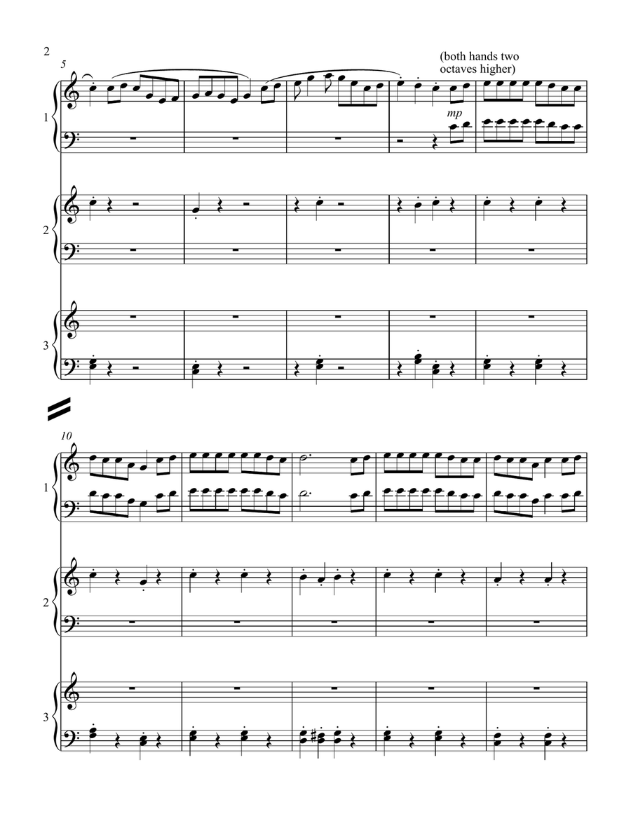 Heaven Medley Piano Duet scores gallery preview page 3