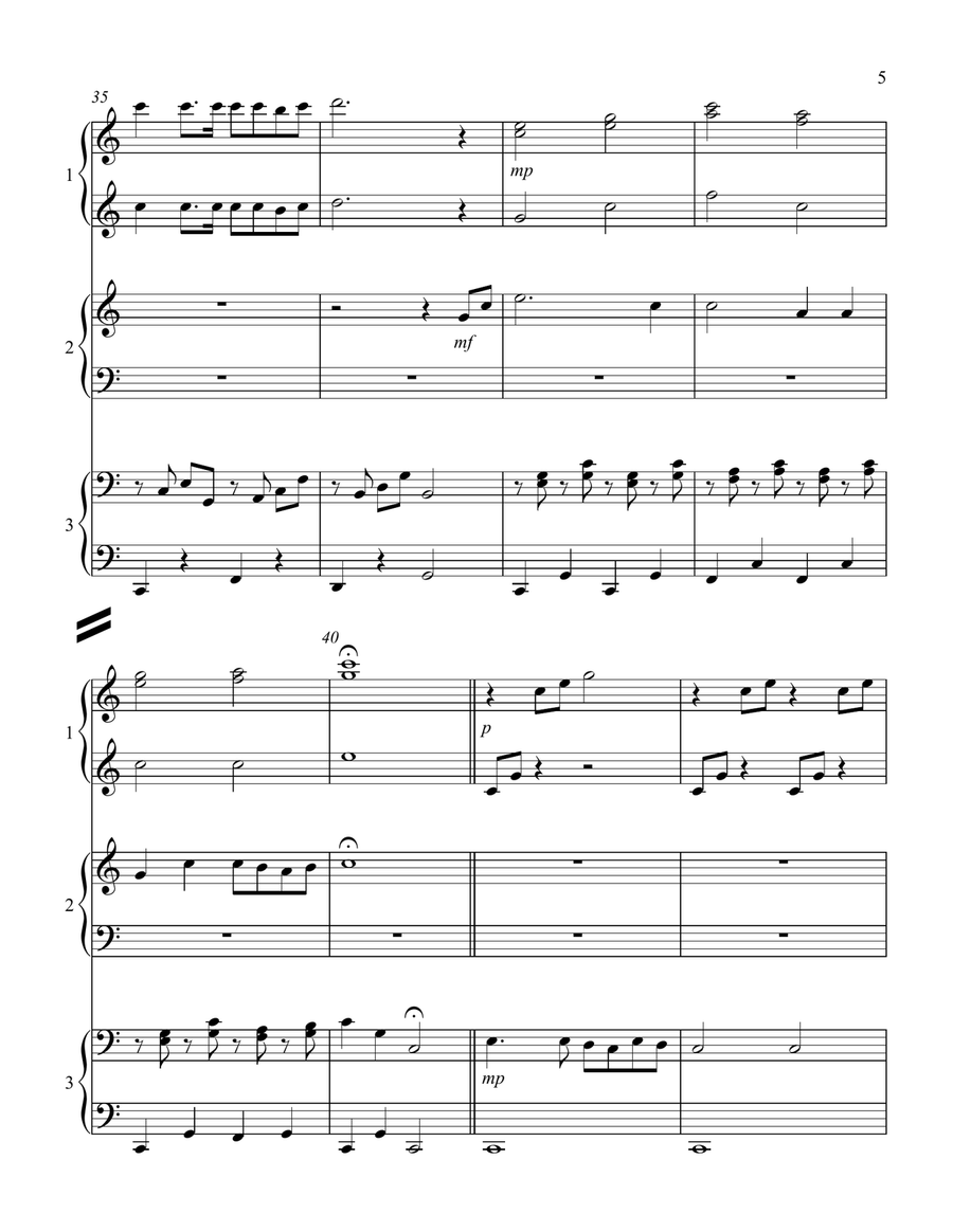 Heaven Medley Piano Duet scores gallery preview page 6