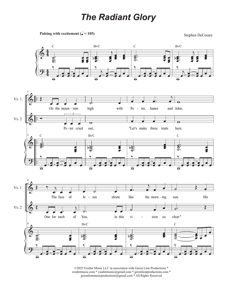 The Radiant Glory (2-part choir - (TB) TB scores gallery preview page 1