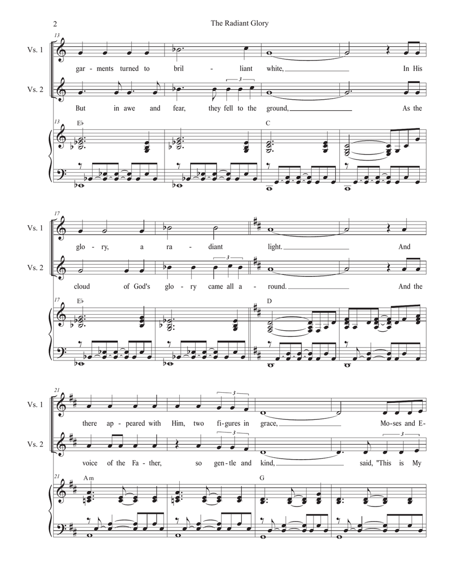 The Radiant Glory (2-part choir - (SA) SA scores gallery preview page 2