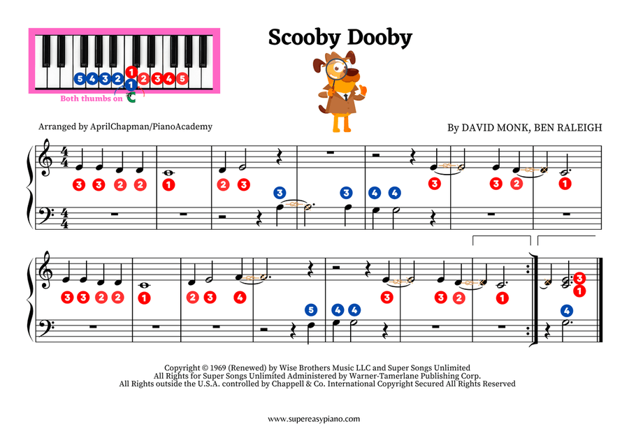 Scooby Doo, Where Are You? Easy Piano scores gallery preview page 1