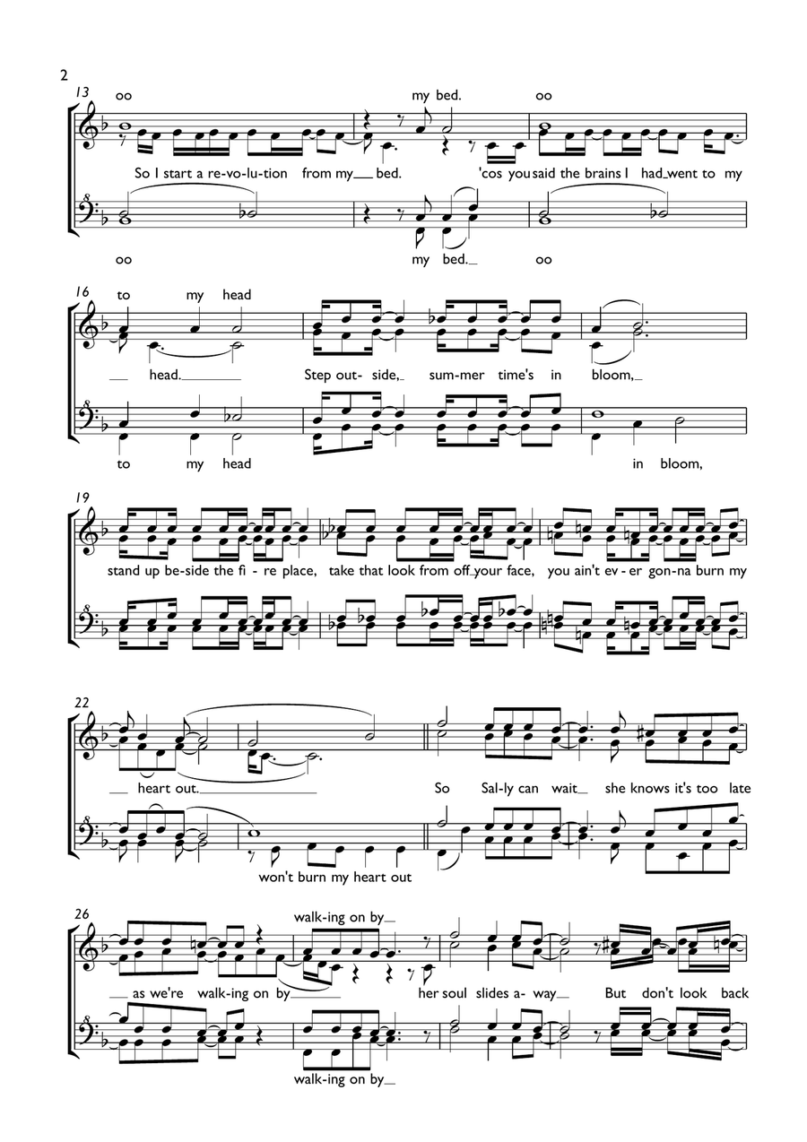 Don't Look Back In Anger Don't Look Back In Anger SSAA scores gallery preview page 2