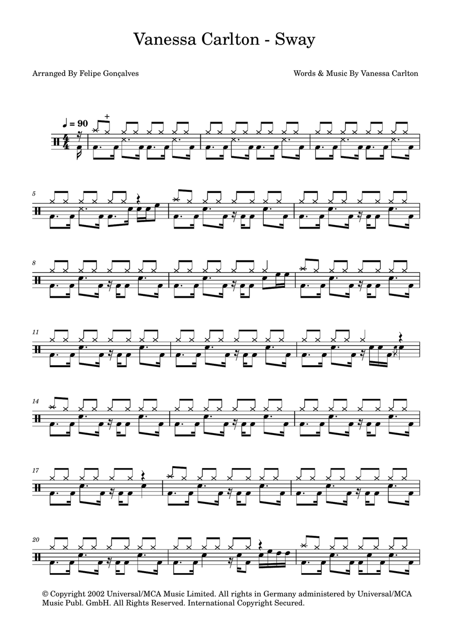 Sway Sway Drum Set scores gallery preview page 1