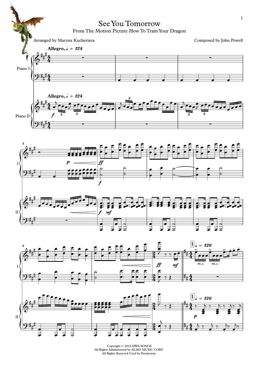 See You Tomorrow See You Tomorrow Piano Duet scores gallery preview page 1