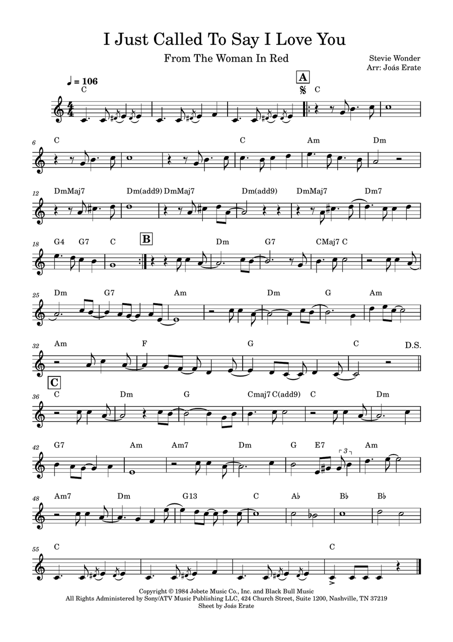 I Just Called To Say I Love You Piano scores gallery preview page 1