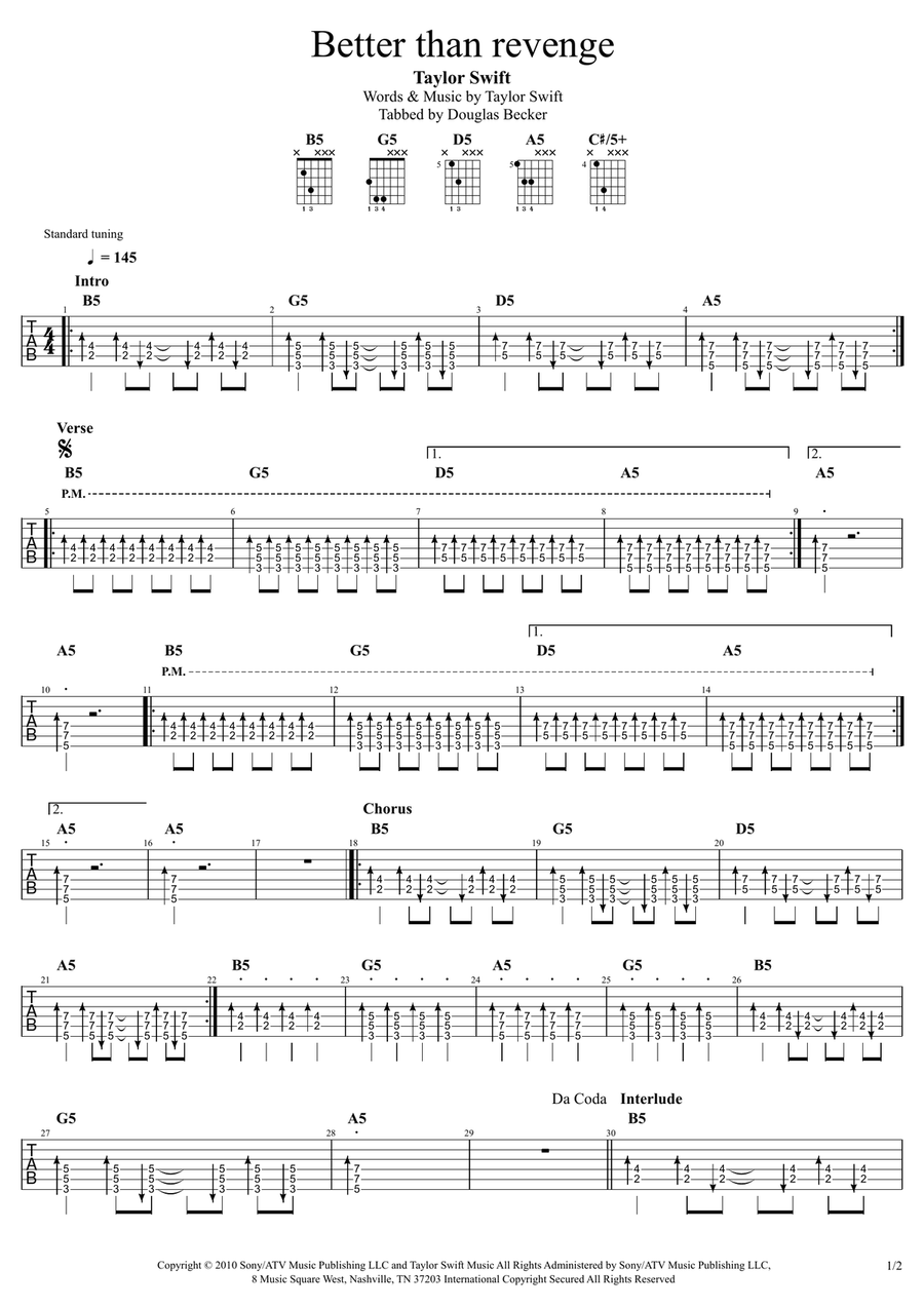 Better Than Revenge Better Than Revenge Acoustic Guitar scores gallery preview page 1