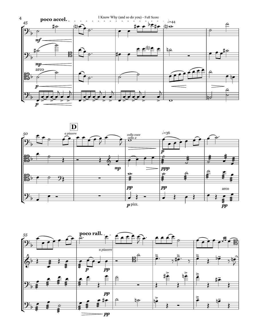 I Know Why (And So Do You) String Quartet scores gallery preview page 4