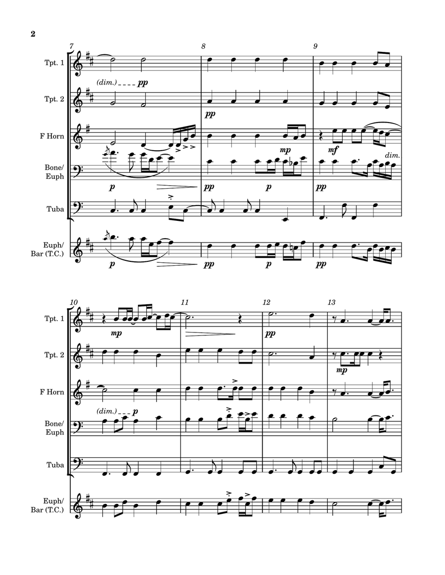 Don't Let The Sun Go Down On Me Brass Quintet scores gallery preview page 2