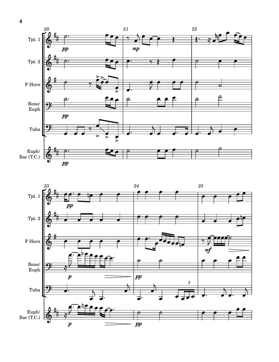 Don't Let The Sun Go Down On Me Brass Quintet scores gallery preview page 4