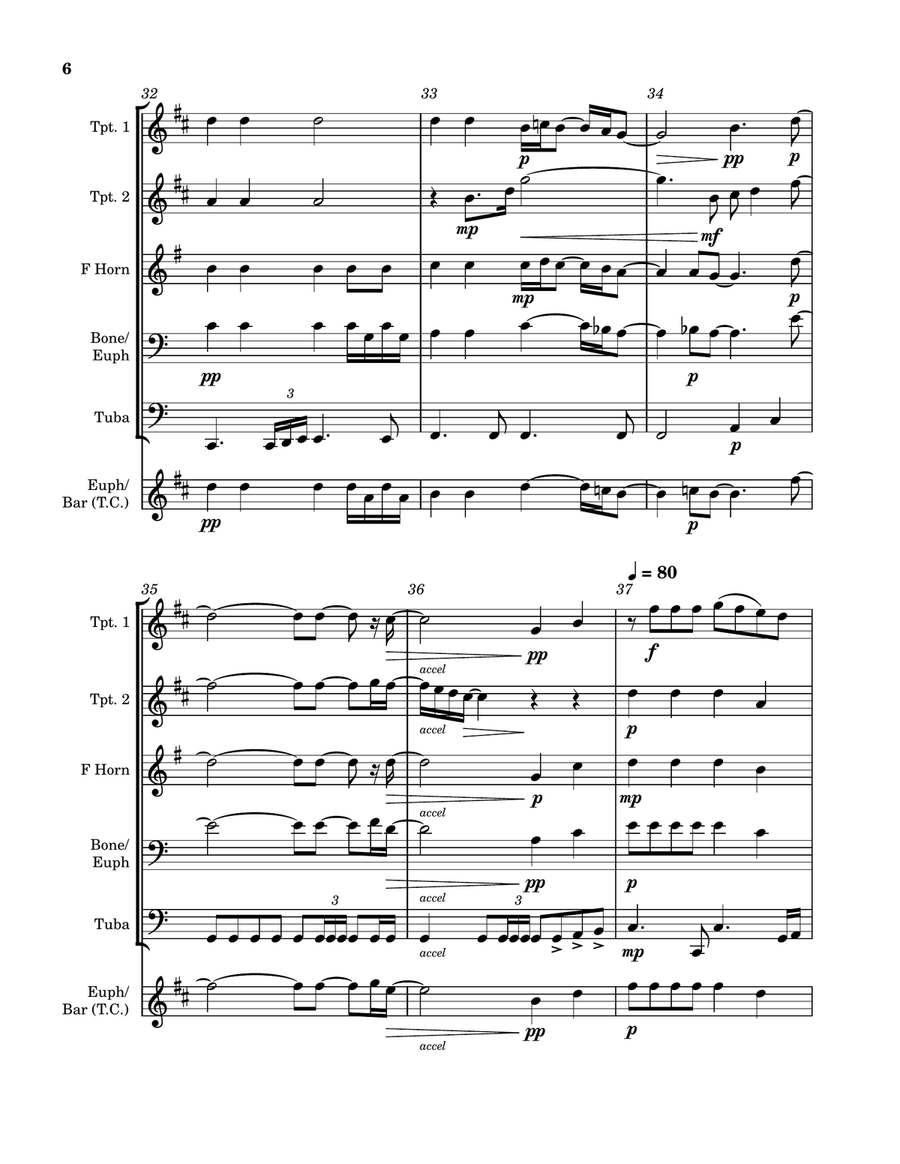Don't Let The Sun Go Down On Me Brass Quintet scores gallery preview page 6