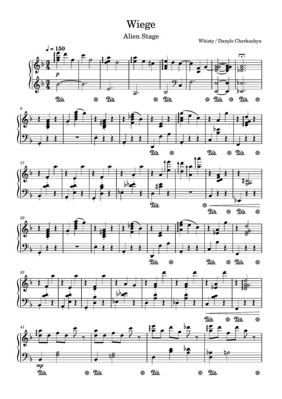 Wiege — Whisty Wiege — Whisty Piano Solo scores gallery preview page 1