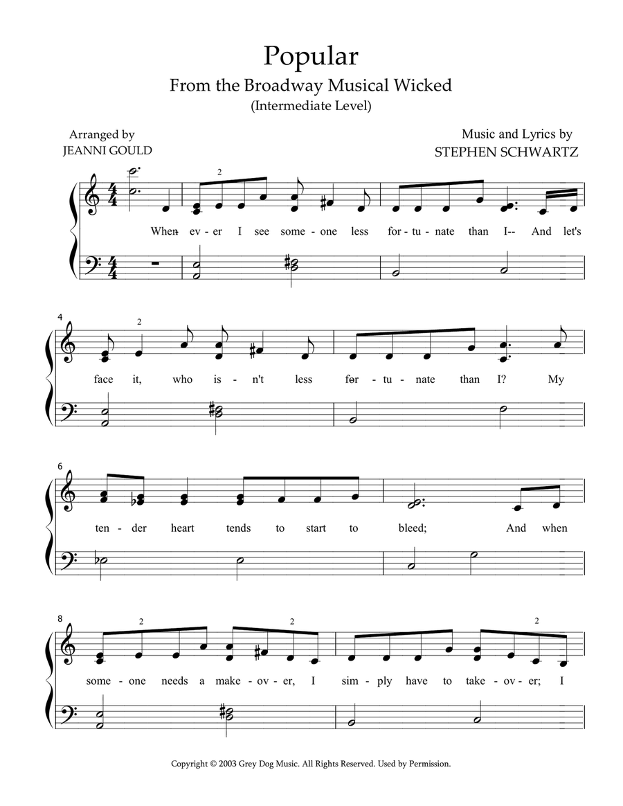 Popular Piano Solo scores gallery preview page 2