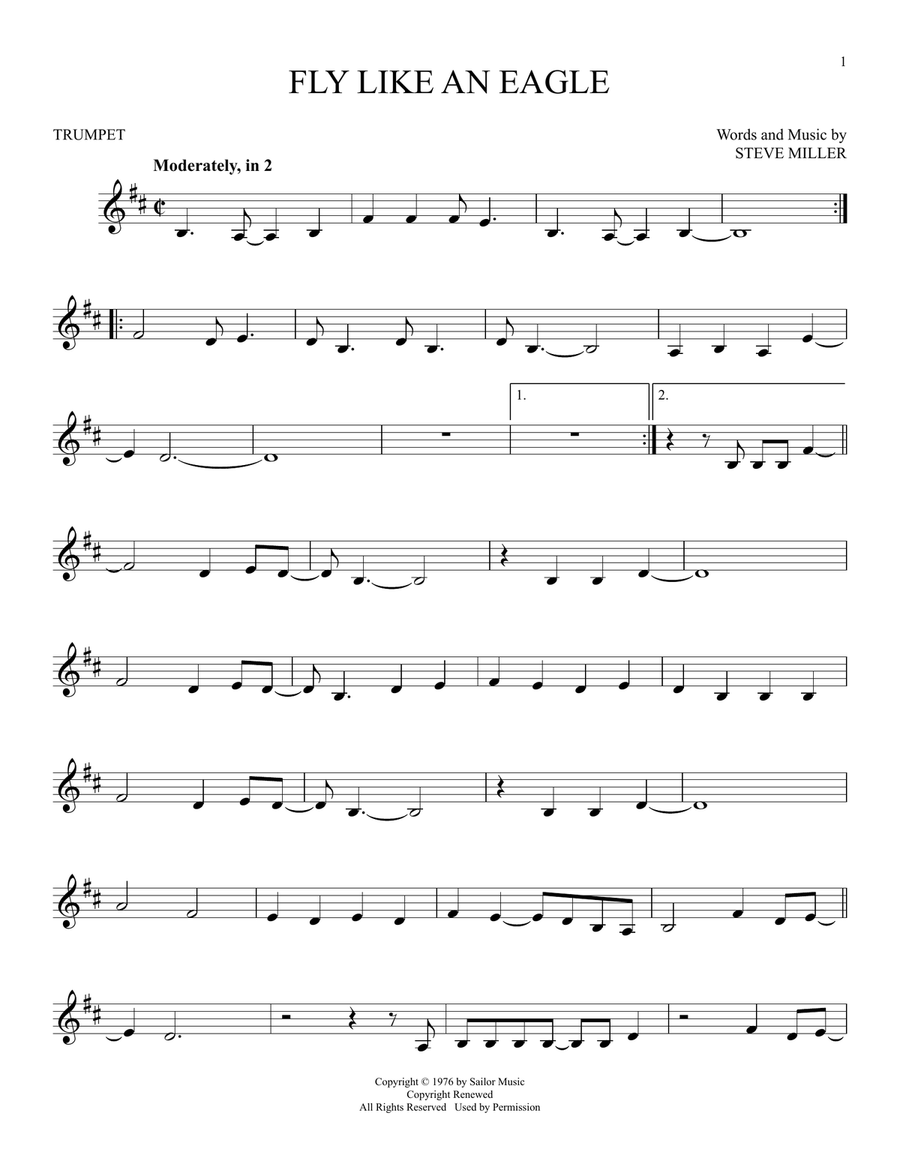 Fly Like An Eagle Fly Like An Eagle Trumpet Solo scores gallery preview page 1