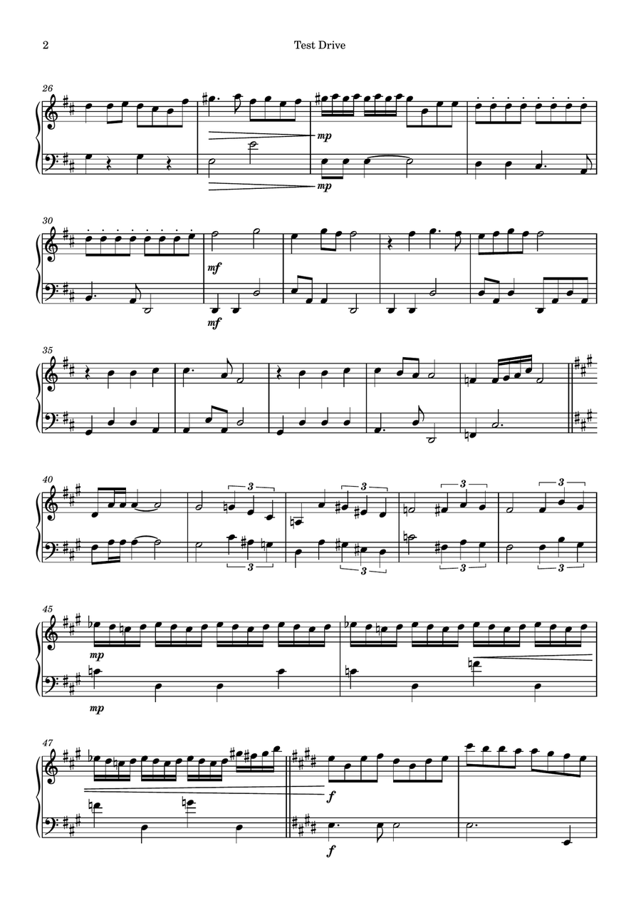 Test Drive Test Drive Easy Piano scores gallery preview page 2