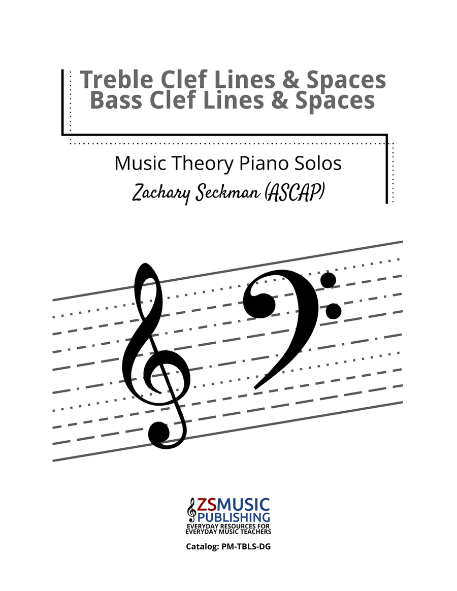 Treble And Bass Clef Line and Space Songs with Worksheets Piano, Vocal scores gallery preview page 1
