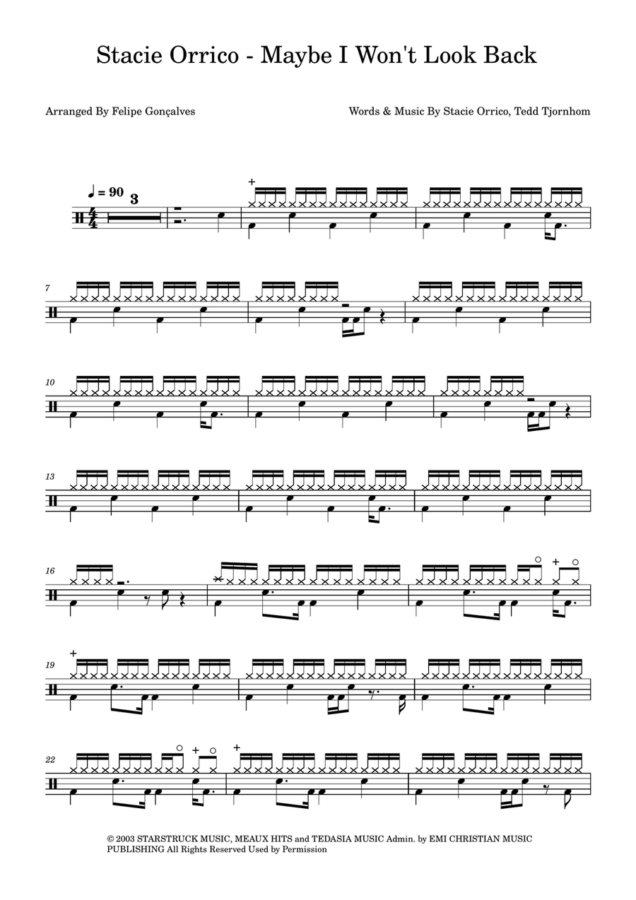Maybe I Won't Look Back Maybe I Won't Look Back Drum Set scores gallery preview page 1