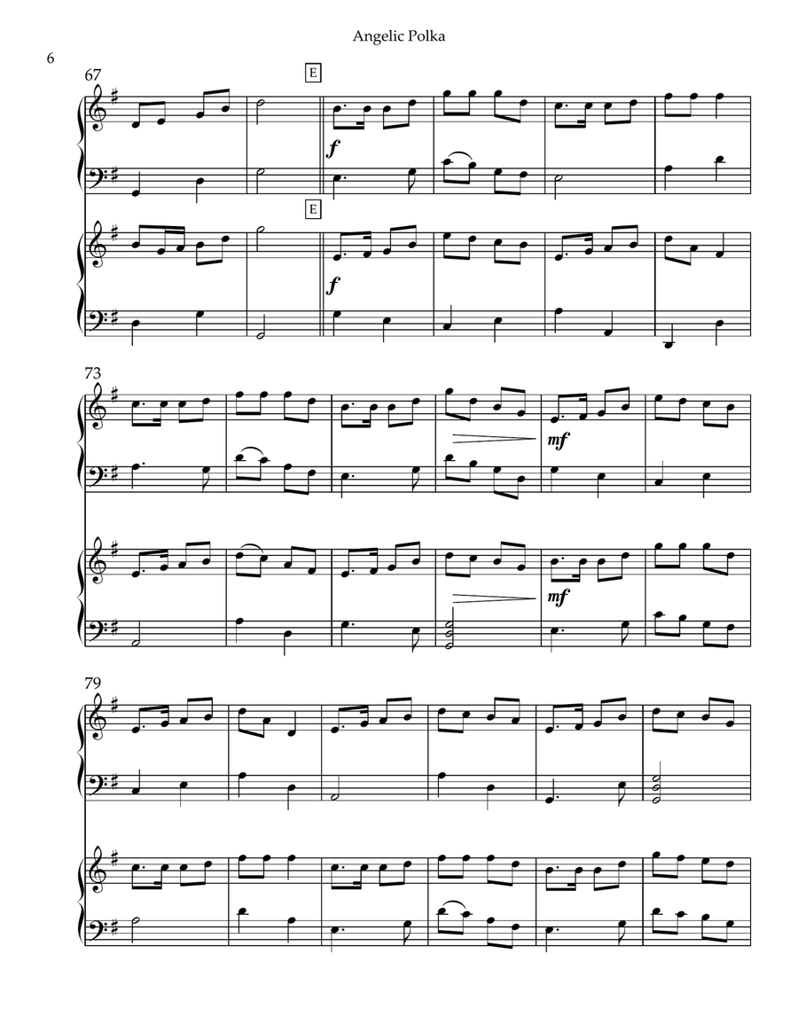 Angelic Polka, Harp Duet Pedal Harp - Digital Sheet Music page 6