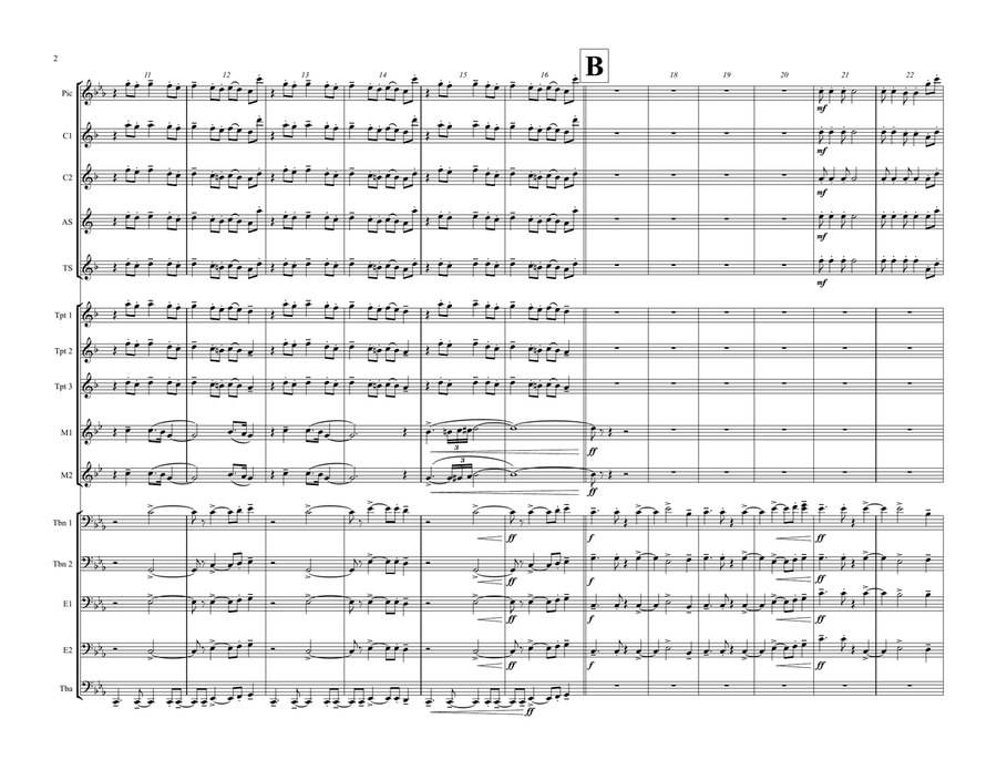 Stuntin' Like My Daddy Marching Band scores gallery preview page 2