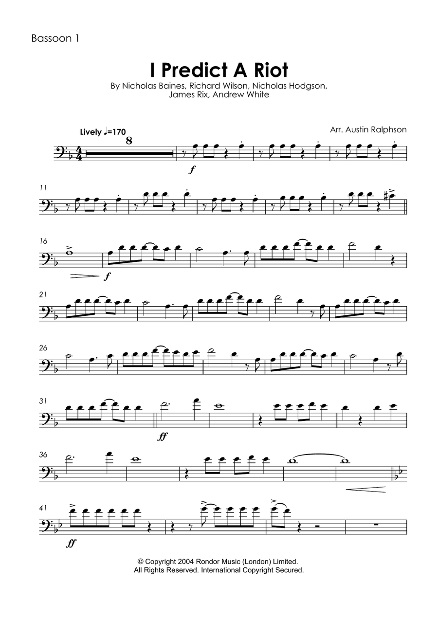 I Predict A Riot I Predict A Riot Bassoon Quartet scores gallery preview page 3