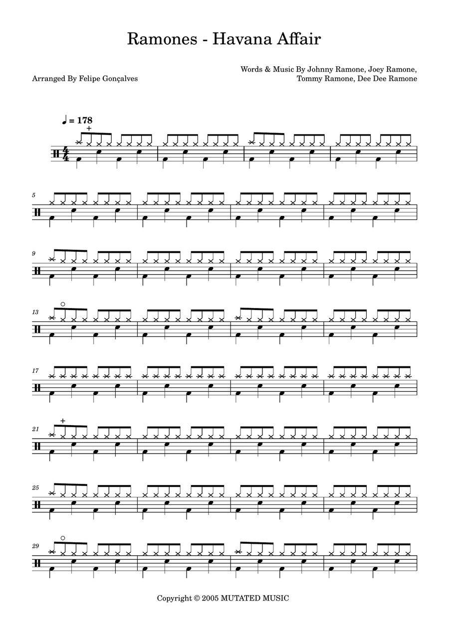 Havana Affair Havana Affair Drum Set scores gallery preview page 1