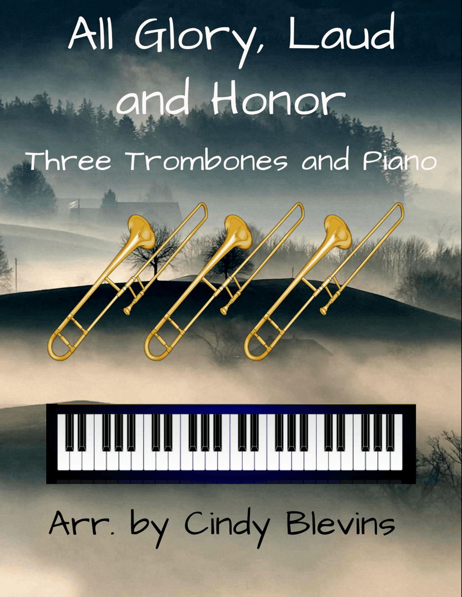 All Glory, Laud and Honor, for Three Trombones and Piano Trombone Trio scores gallery preview page 1