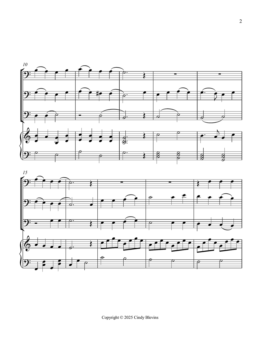 All Glory, Laud and Honor, for Three Trombones and Piano Trombone Trio scores gallery preview page 3